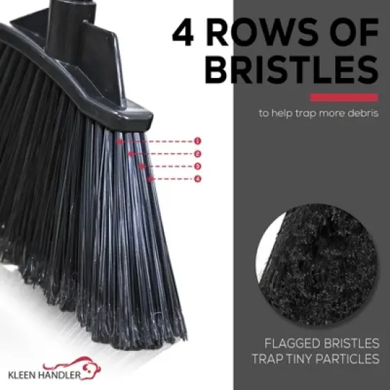 Bison Life 48.5" Dustpan and Broom Set for Home, Office, and Outdoor Use - Black- 1 Set image {6}
