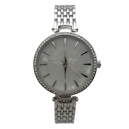 Olivia Pratt Delicate Rhinestone and Chrome Face Women Watch image {4}