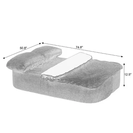 Modern 2-in-1 Sleeper Sofa with Included Cushion Blanket, Folding Sofa Bed for Living Room, Apartment, or Bedroom &ndash; The Pop Home image {4}
