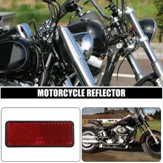 Unique Bargains M6x1.0 Plastic Rectangular Screw Mount Reflective Warning Reflector Red image {1}