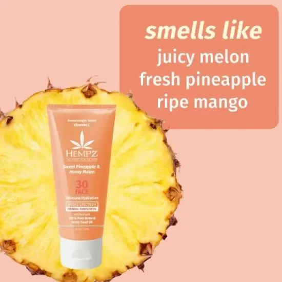 Hempz Sweet Pineapple & Honey Melon Face Herbal Sunscreen - SPF30 - 3 fl oz image {4}