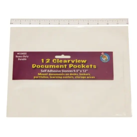 Ashley Productions - Clear View Self-Adhesive Document Pocket - 9" - Pack of 12 image {1}