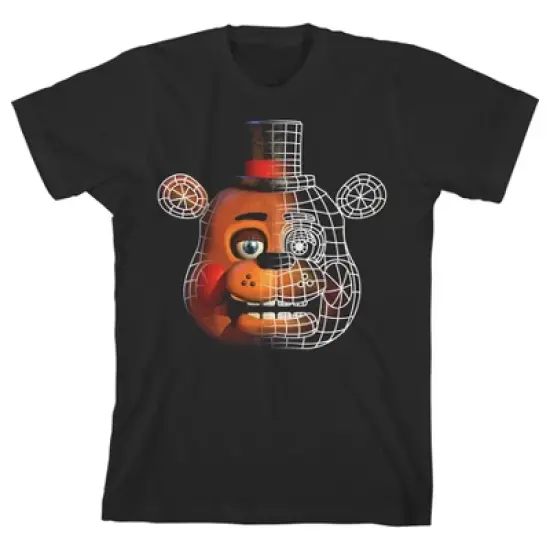 Five Nights at Freddy's Freddy Face Split Boy's Black T-shirt image {4}