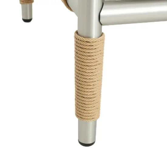 Christopher Knight Home Wevin Aluminum Chair with Cushions (Set of 2), Light Grey image {4}