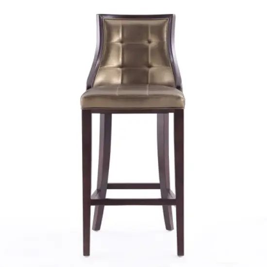 Fifth Avenue Upholstered Beech Wood Faux Leather Barstool - Manhattan Comfort image {2}