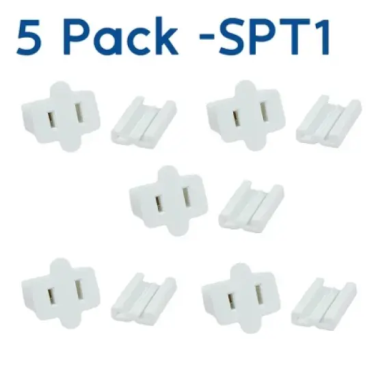 Novelty Lights White Snap-On Vampire Plug SPT-1 for C9/C7 Socket or Zip Cord Wire image {1}