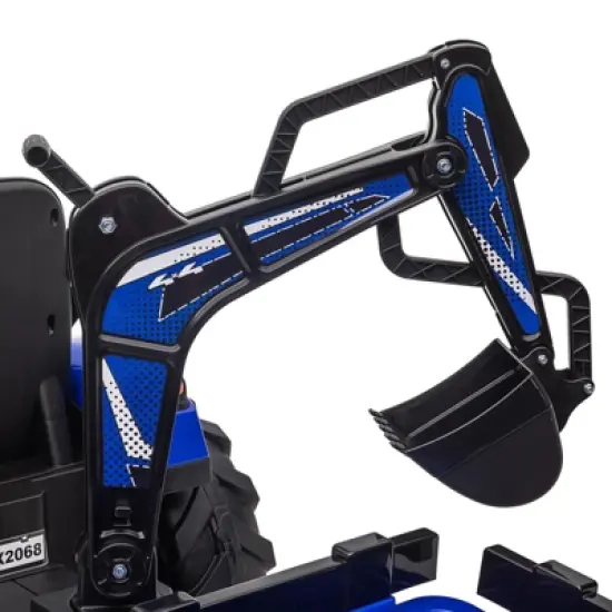 24V 3 in 1 Kids Ride on Tractor, Excavator & Bulldozer, Electric Vehicle w/Trailer, Shovel Bucket, Digger image {7}