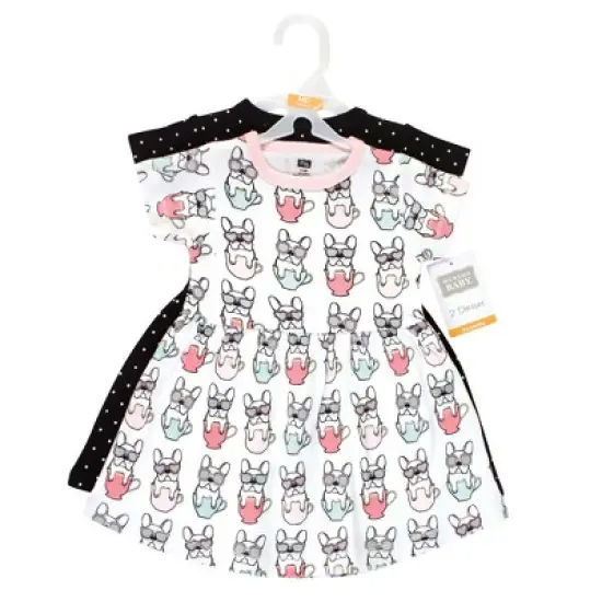Hudson Baby Baby Girls Cotton Dresses, Bonjour image {1}