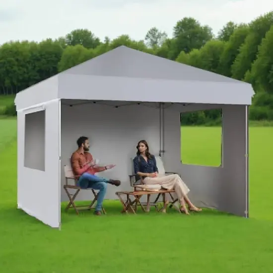 GustoWave 10x10 Ft Pop Up Canopy with 4 Sidewalls for Deck, Garden image {10}