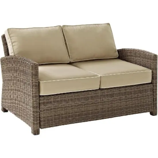 HomeStock Bradenton Outdoor Wicker Loveseat image {9}