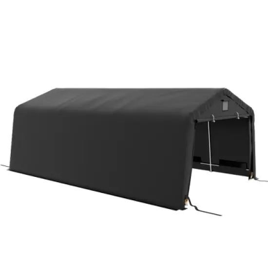 Outsunny 12' x 20' Portable Garage, Heavy Duty Car Port Canopy with Ventilation Windows and Large Door image {7}
