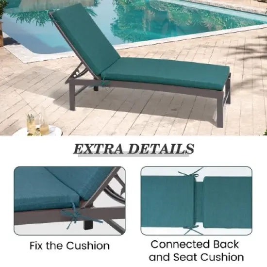 Pellebant 80 Inch Patio Chaise Lounge Cushion 2PCS Non-Slip Replacement Cushion for Chaise Lounge Poolside Deck Garden Indoor Outdoor image {4}
