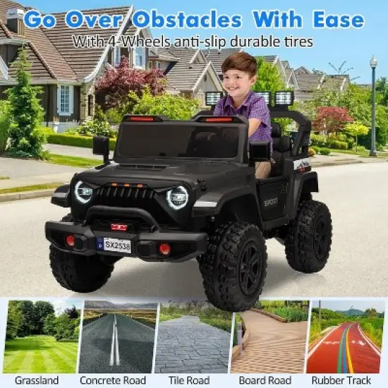 24V Power Wheel 2 Seater Kids Ride On Car,Parent Remote Control,4WD 800W Motor,3 Adjustable Speeds for Ages 3+ image {4}