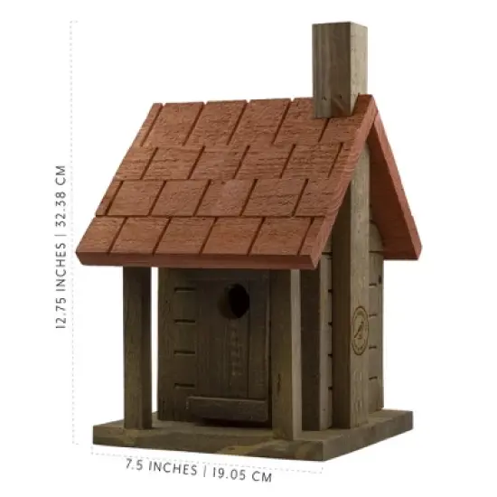 Uncle Dunkels Log Cabin Wren Birdhouse; Artisan-Crafted Wood Shelter for Small Birds image {2}