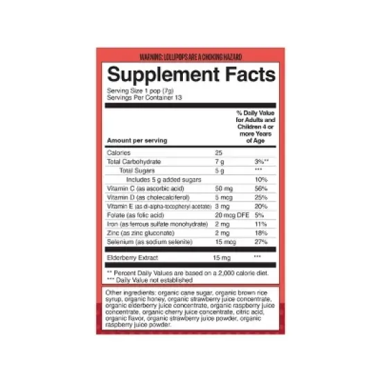 The Eez Co. Multeez Daily Immune Support Pops for Kids - Cherry Berry - 3.2oz/13ct image {1}