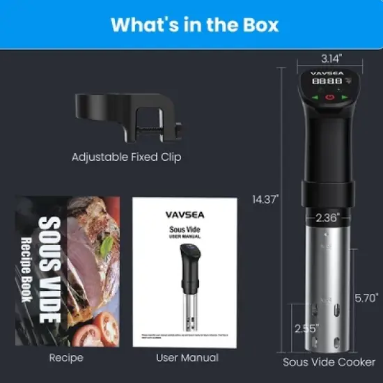 VAVSEA Sous Vide Machines with Digital Touch Screen and Accurate Temperature Time Control image {7}