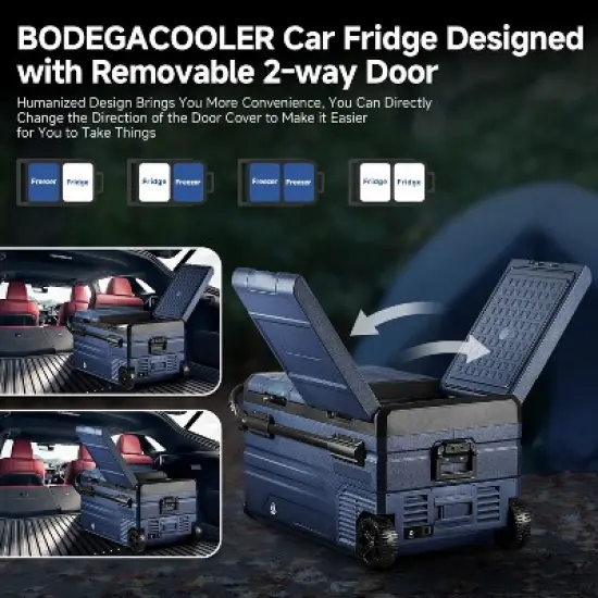 Portable Car Refrigerator 80 Quart(75L), Dual Zone Freezer and Fridge WIFI APP Control, -4℉-68℉ RV Cooler with USB Socket, 12/24V DC and 100-240V AC image {1}