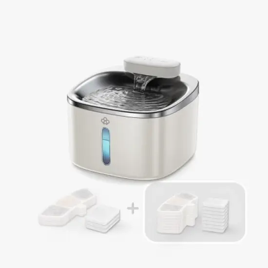 Oneisall PW04 Wireless Cat Fountain: 3.5L Stainless Steel, Battery Operated, Cordless, Rechargeable &ndash; Pet Water Dispenser (w/11 Filters) image {8}