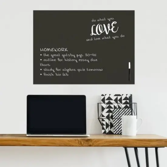 Wall Pops!  Dry Erase Board Decal 17.5" x 24" - Charcoal Chalk Board image {2}