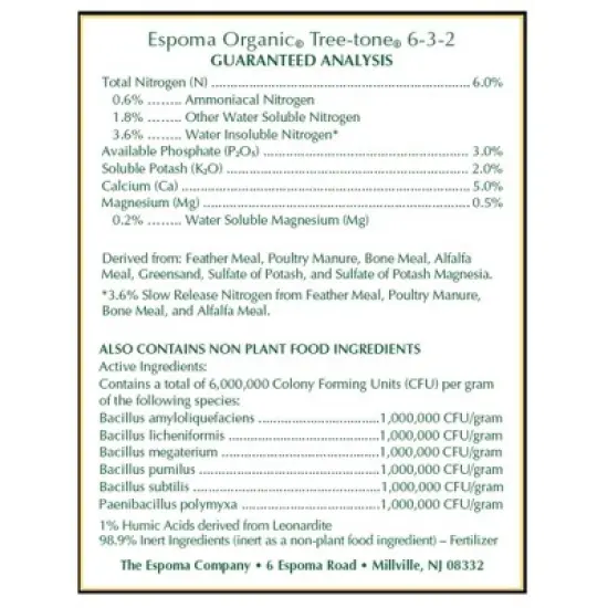 Espoma Organic Tree-tone 6-3-2 Plant Food for All Trees image {2}