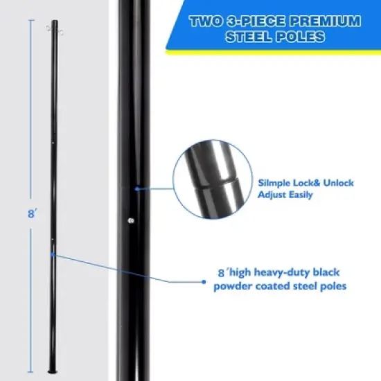 GSE Badminton/Volleyball Combo Set with Net, Volleyball with Pump, 4 Badminton Rackets, 3 Shuttlecocks & Carrying Bag (Portable/Professional) image {3}