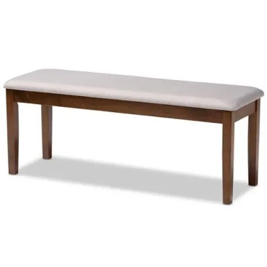Teresa Fabric Upholstered and Wood Dining Bench - Baxton Studio image {7}