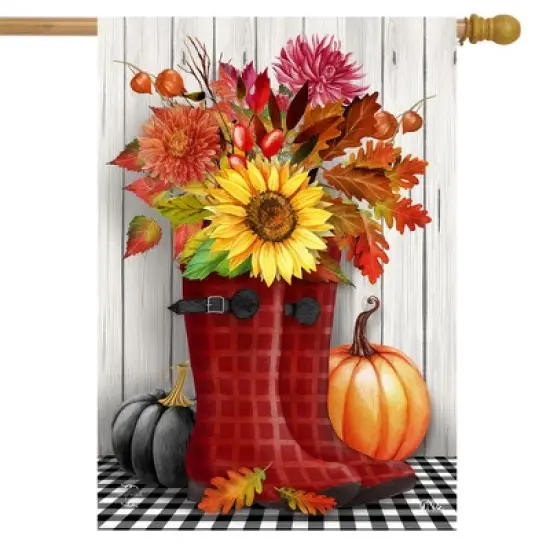 Fall Boots House Flag 28" x 40" Briarwood Lane image {1}