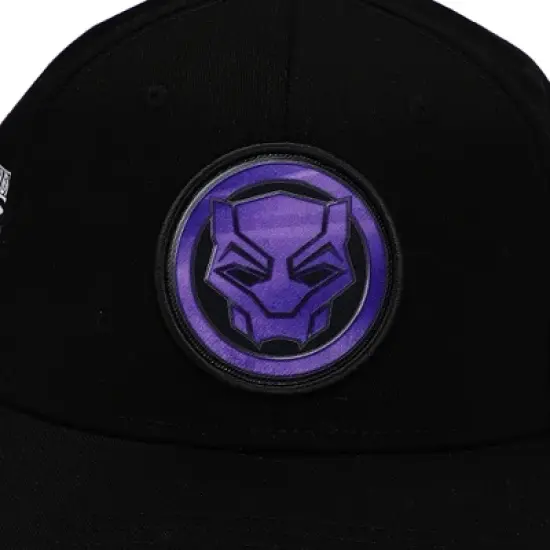 Black Panther Logo Elite Flex Black Snapback Hat image {4}