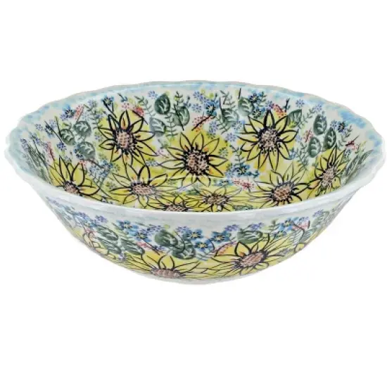 Blue Rose Polish Pottery 204 Vena Large Serving Bowl image {15}