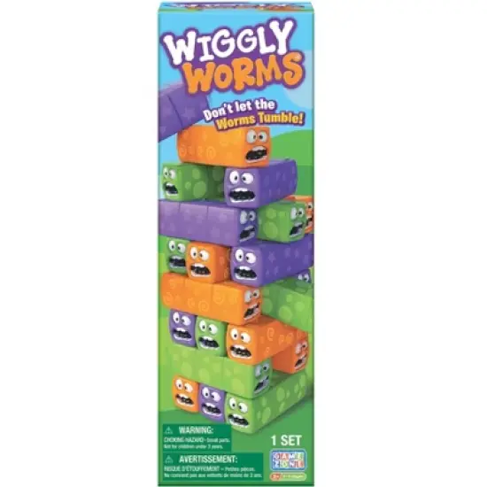 Game Zone Wiggly Worms For 2-4 Players, Ages 3+, Tower Block Stacking Game, Kids & Family Multiplayer image {7}
