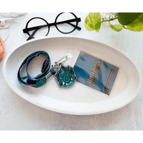 Silver Buffalo Harry Potter Slytherin 22-Inch Lanyard With ID Badge Holder and Crest Charm image {2}