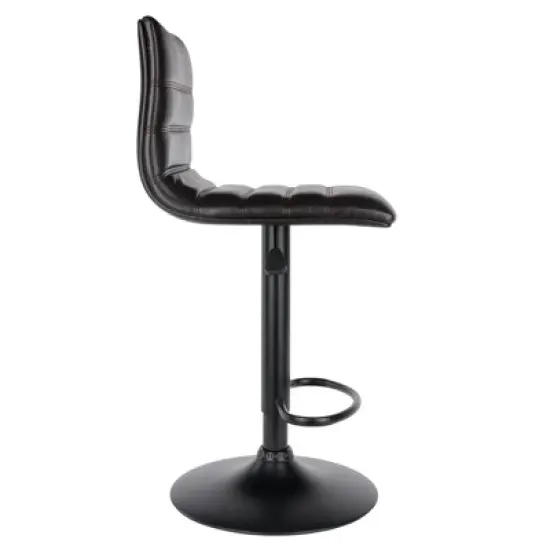 Holly Air Lift Adjustable Stool L Shape Backrest Espresso/Black - Winsome image {4}
