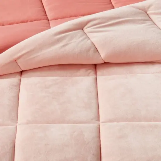 Twin Kids' Comforter Set Windowpane Velvet Pink - Pillowfort&trade; image {2}