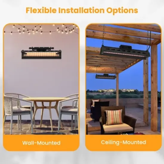 Wall-Mounted Electric Heater Hanging Patio with Light Ceiling Outdoor image {5}