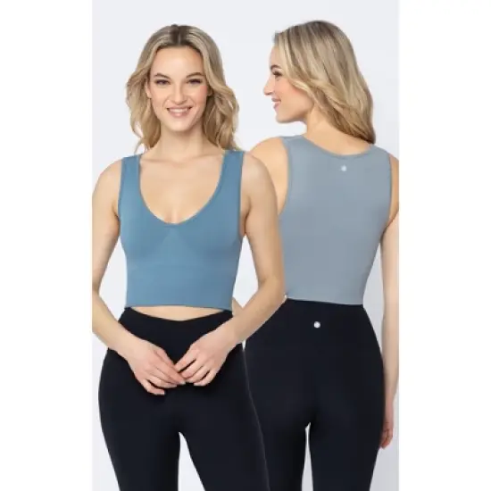 Yogalicious 2 Pack Seamless V-Neck Sports Bra image {9}