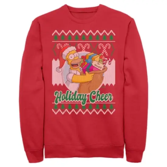 Men's The Simpsons Christmas Homer Holiday Cheer Sweater Print Sweatshirt image {3}