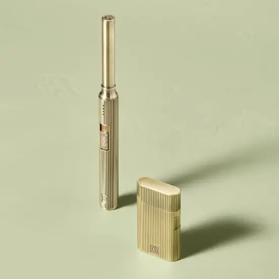 Ribbed Brass Battery Rechargeable Thumb Lighter - Hearth & Hand&trade; with Magnolia image {3}