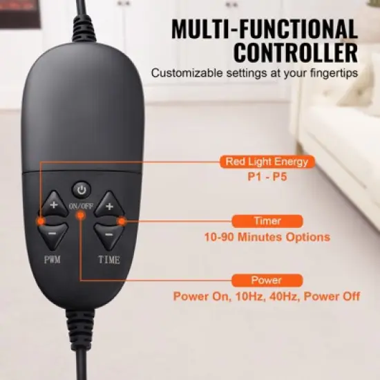 VEVOR Red Light Therapy Mat for Full Body, 1280PCS 3-Chip LED Light Therapy Pad & Controller, 660nm Red & 850nm Near Infrared Light Therapy image {4}