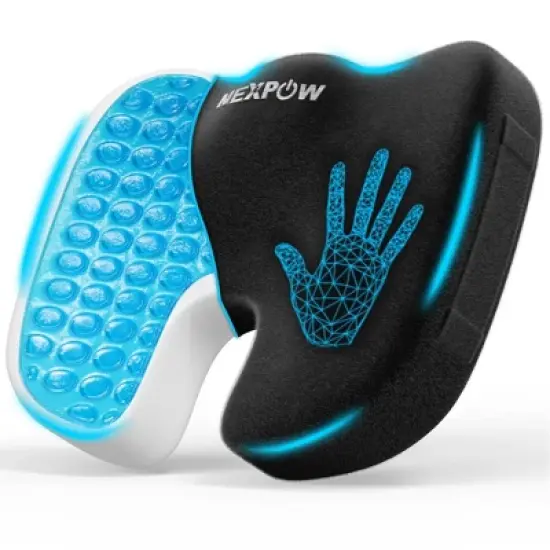 NEXPOW Memory Foam Seat Cushion Cooling Gel Butt Pillow for Tailbone Pain Relief - Chair Cushion image {7}