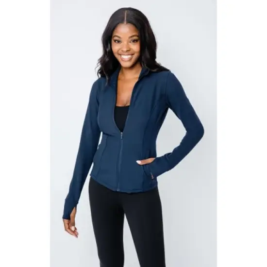 90 Degree By Reflex Interlink Ribbed Princess Seam Performance Jacket image {18}