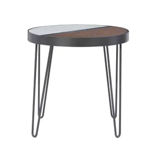 Rivendell Side Table Walnut/White - Linon image {2}