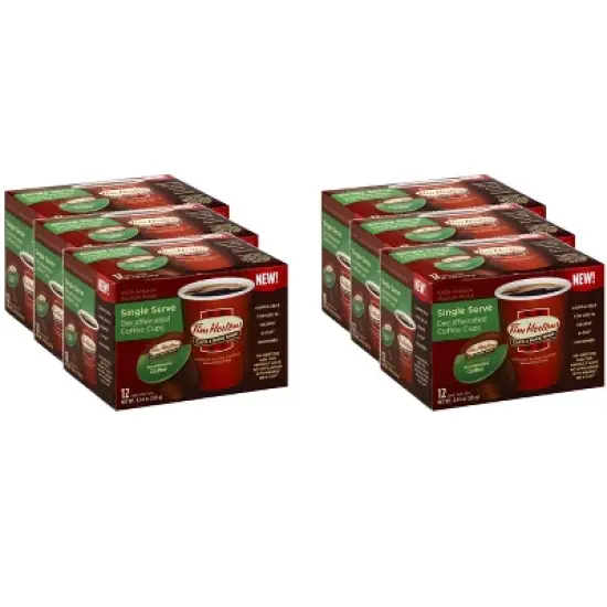 Tim Horton Coffee Single Serve Decaf 100% Arabica  - Pack of 6 - 4.44 oz image {2}
