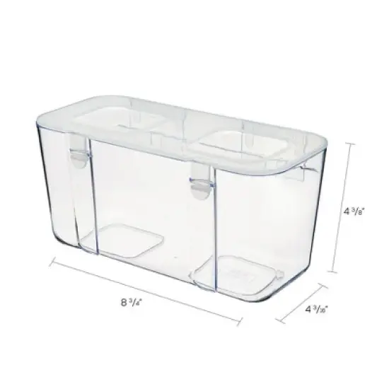 Deflecto Stackable Caddy Organizer, Medium, Clear, 8.8" x 4" x 4.38" image {3}