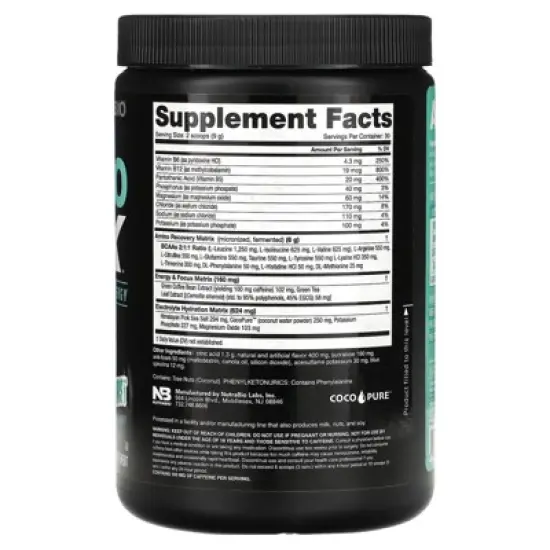 NutraBio Amino Kick, Baja Burst, 0.6 lb (271 g) image {1}