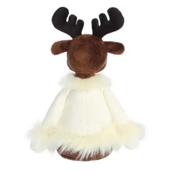 Aurora Large White Holiday Winter Cozies 15" Mitzi The Chocolate Moose Festive Stuffed Animal image {3}