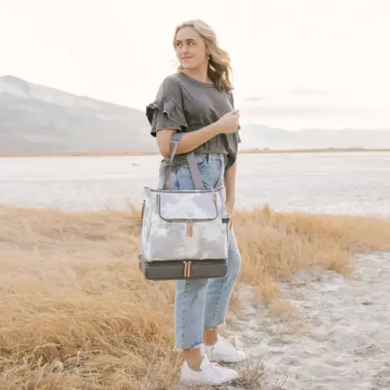 Petunia Pickle Bottom Pivot Backpack Diaper Bag - Smoke Swirl Tie Dye Coated Canvas image {13}