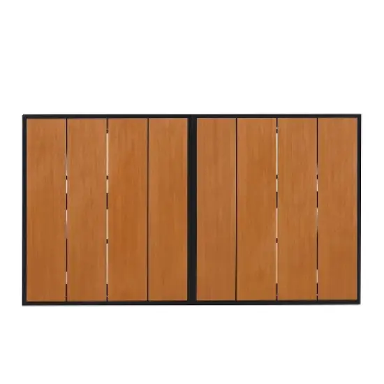 7 PCS Outdoor Dining Set with 6 Chairs, Extendable Table (62.9" to 82.6"), Adjustable for Personalized Arrangements, Black/Camel - ModernLuxe image {14}