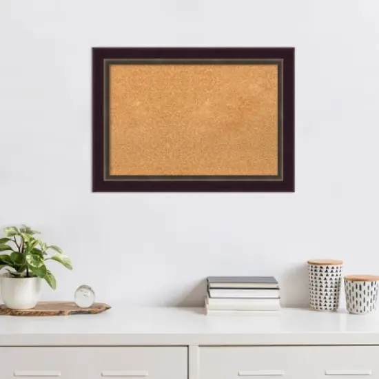 Amanti Art Signore Bronze Wood Framed Corkboard, Natural Cork image {5}