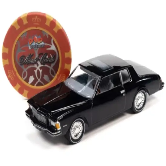 1979 Chevrolet Monte Carlo Black with Poker Chip and Game Card "Trivial Pursuit" 1/64 Diecast Model Car by Johnny Lightning image {2}