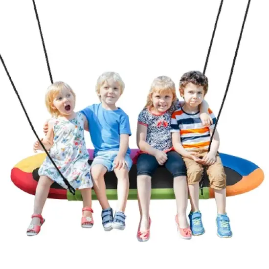 Infans 60" Saucer Tree Swing Surf Kids Outdoor Adjustable Giant Oval Platform Swing Set image {10}